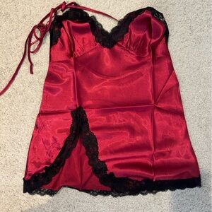 Red Satin Lingerie Slip Woman’s Small